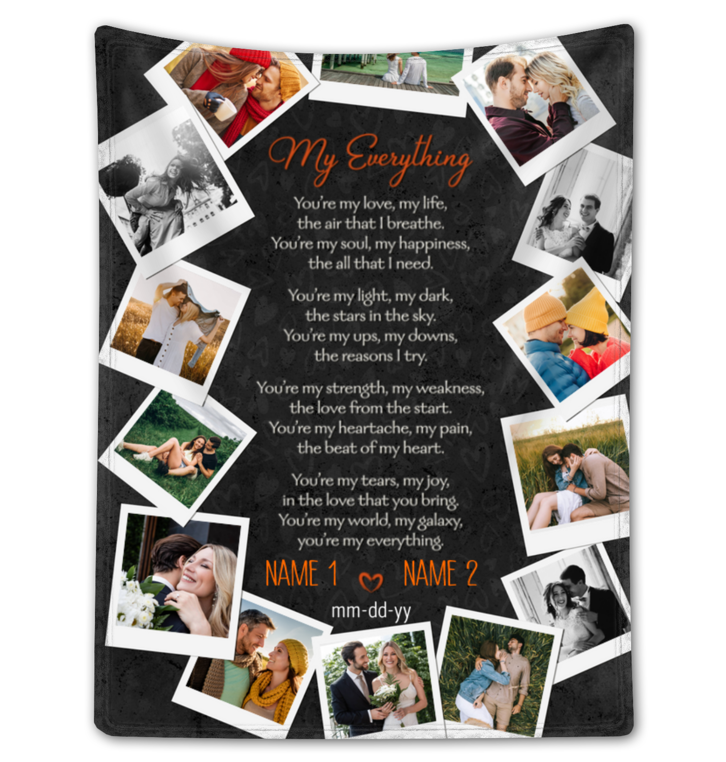 Custom Valentine Gift For Girlfriend Couple Collage Photo Fleece Blanket