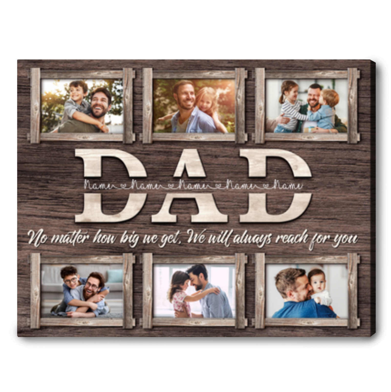 Fathers Day Gift Personalized Dad Photos Canvas Print
