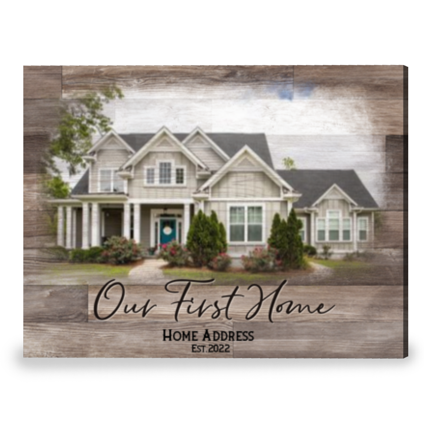 Personalized Housewarming Gift Our First Home Best Christmas Family Gift Canvas