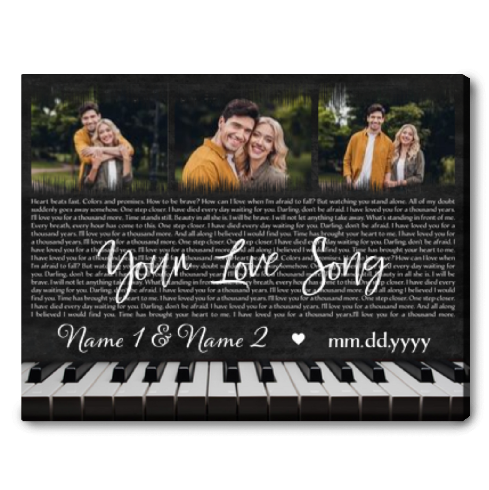 Piano Any Song Lyrics Canvas Personalized Music Wall Art Print