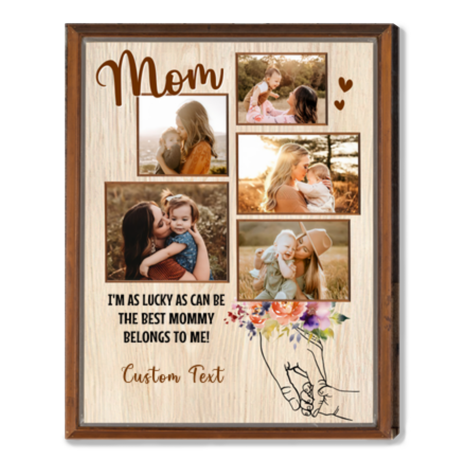 1st Mother’s Day Pictures Collage Gift Personalized Canvas For New Mom