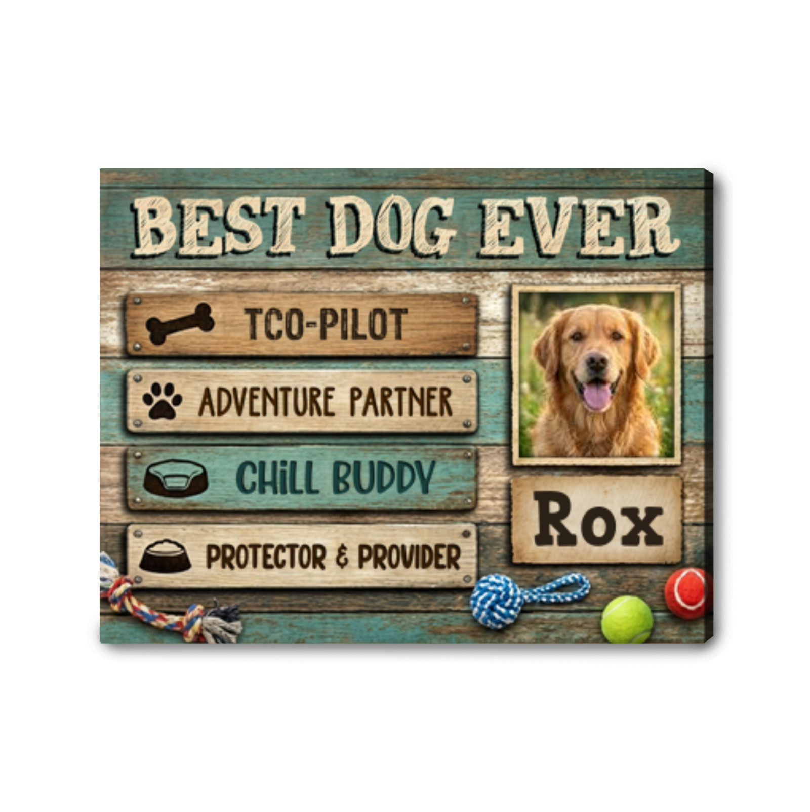 Best Dog Ever Canvas Personalized Pet Photo Gift for Dog Lovers