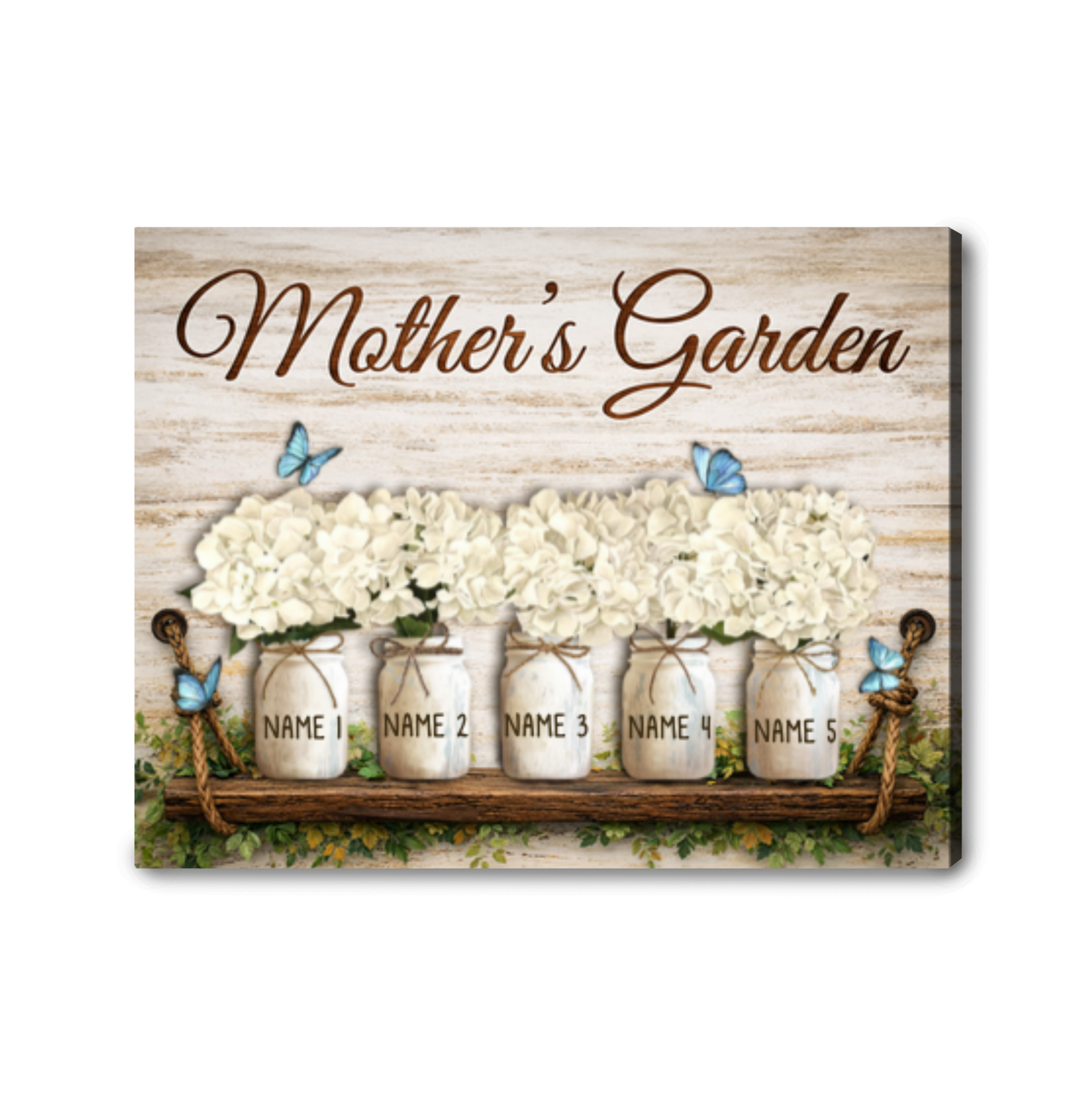 Mother’s Garden Personalized Name Wall Art Canvas Gift For Mother's Day