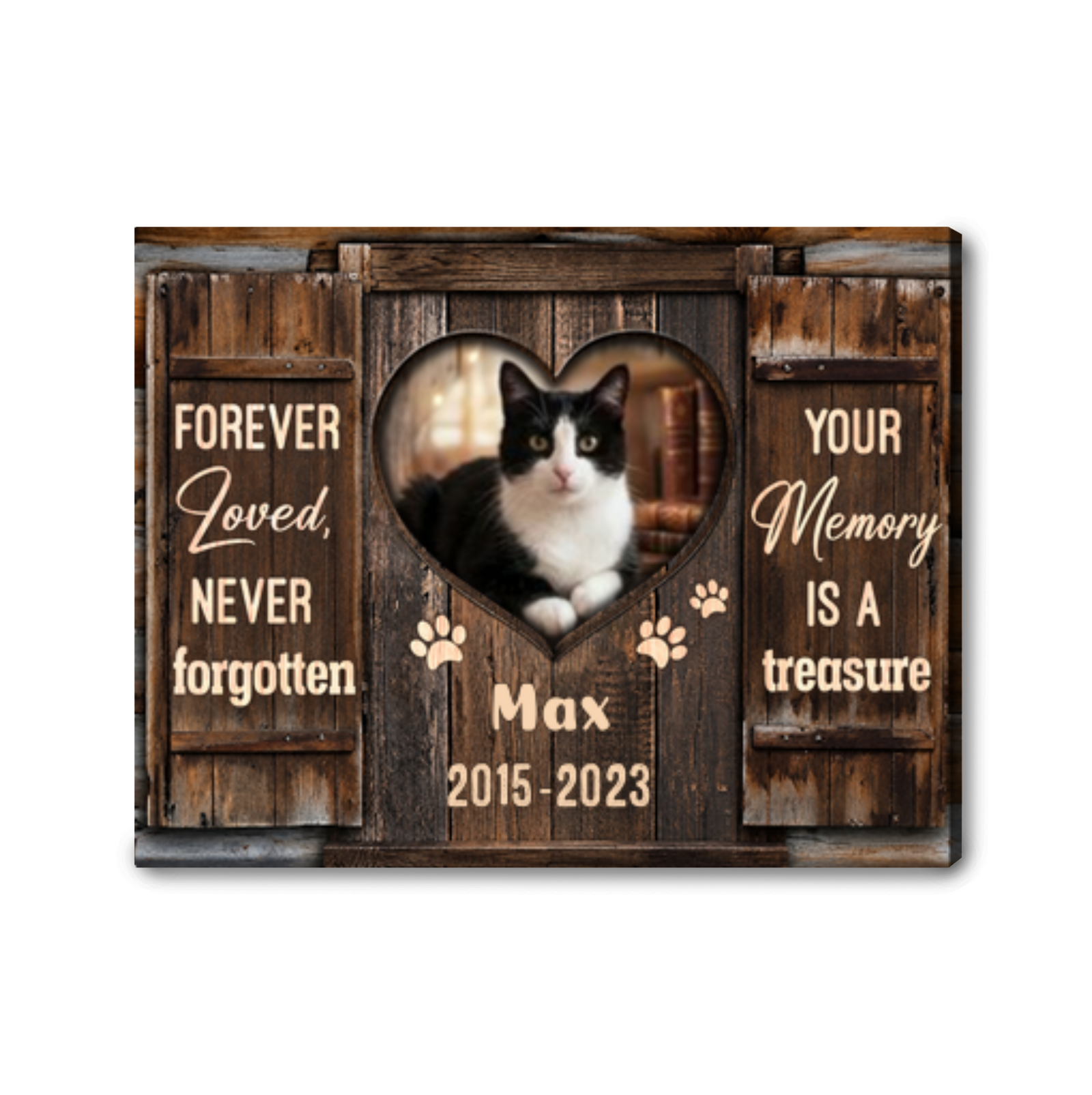 Personalized Pet Memorial Canvas Custom Cat Photo Sympathy Gift