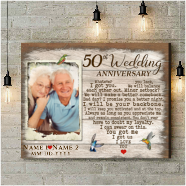 I Will Be Your Backbone 50th Wedding Anniversary Custom Canvas Photo Print