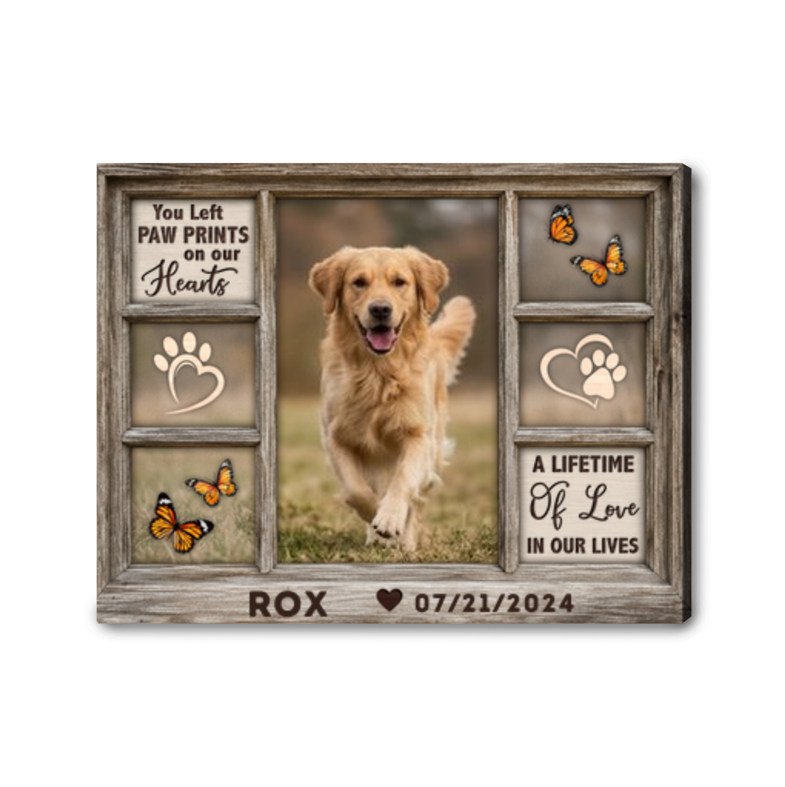 Personalized Dog Memorial Canvas Custom Pet Photo Sympathy Gift