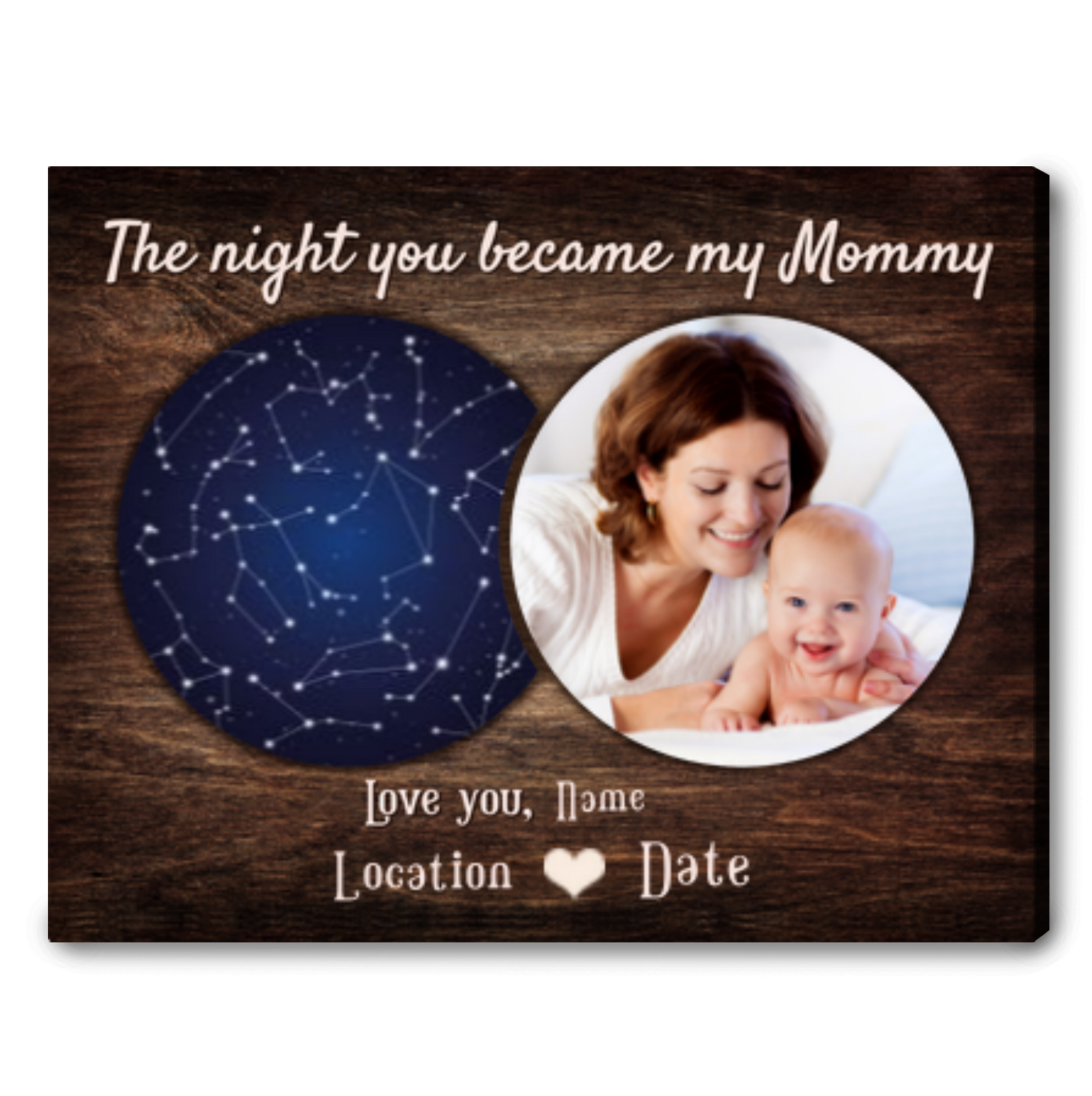 Custom Star Map And City Map Canvas Print The Night You Became My Mommy Ohcanvas 