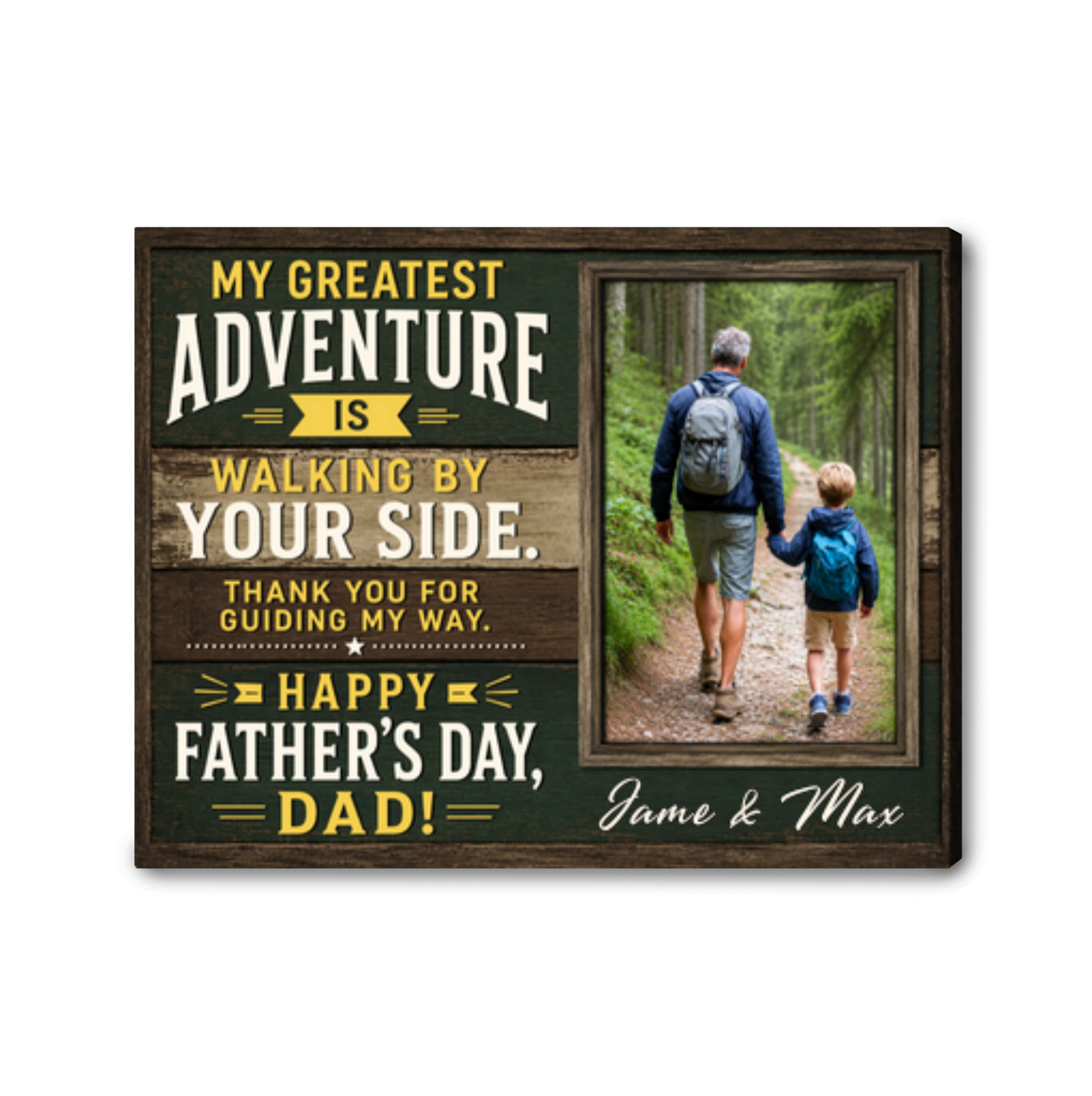 Personalized Father's Day Canvas Print Custom Photo Adventure With Dad Gift