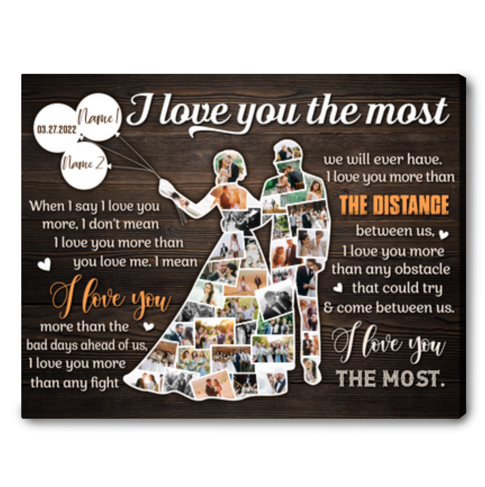 Wedding Photo Collage Gift Ideas For Couple Custom Canvas Gift For Couple On Christmas