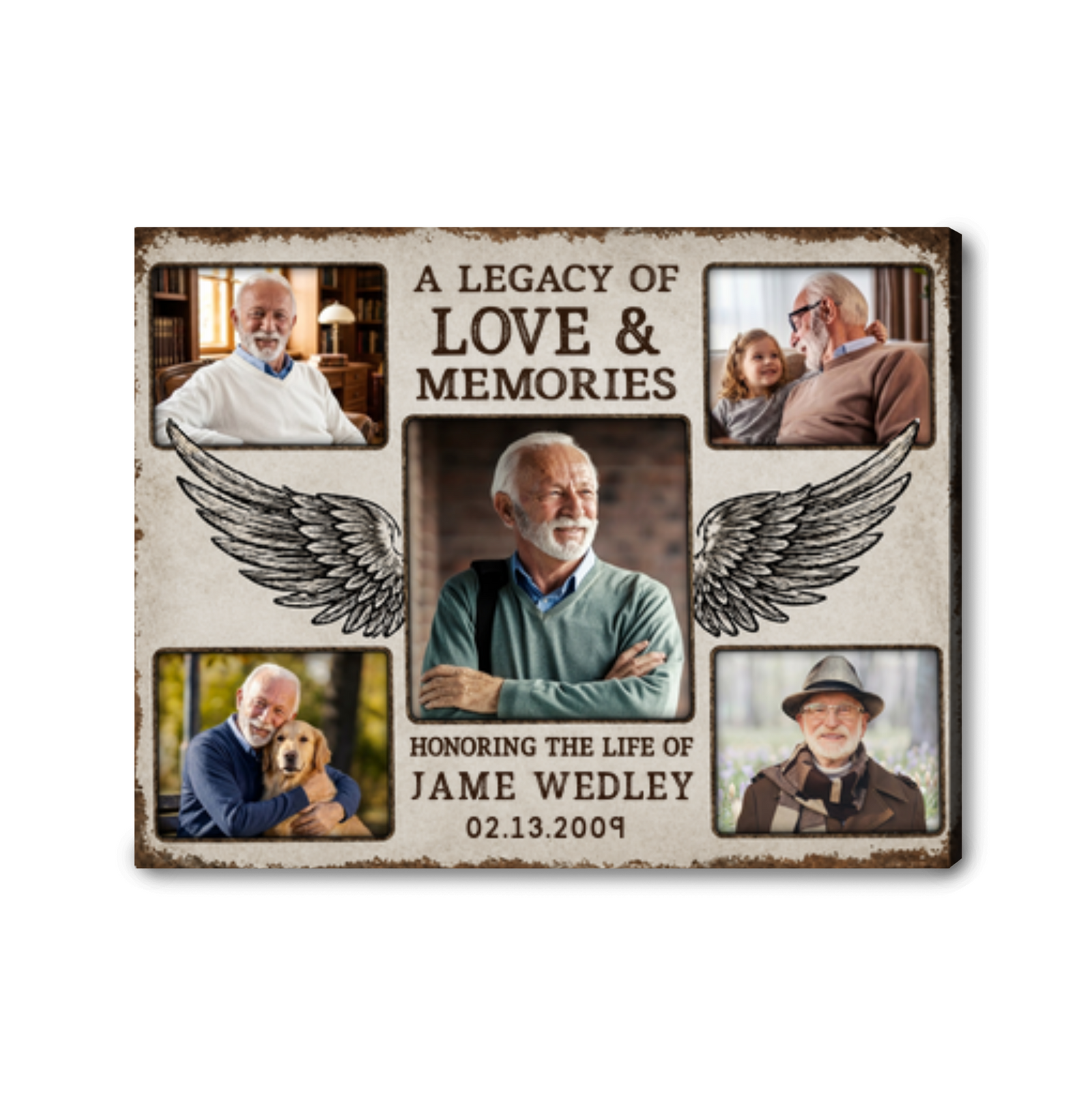 Personalized Memorial Canvas Print Custom Photo Sympathy Gift In Loving Memory