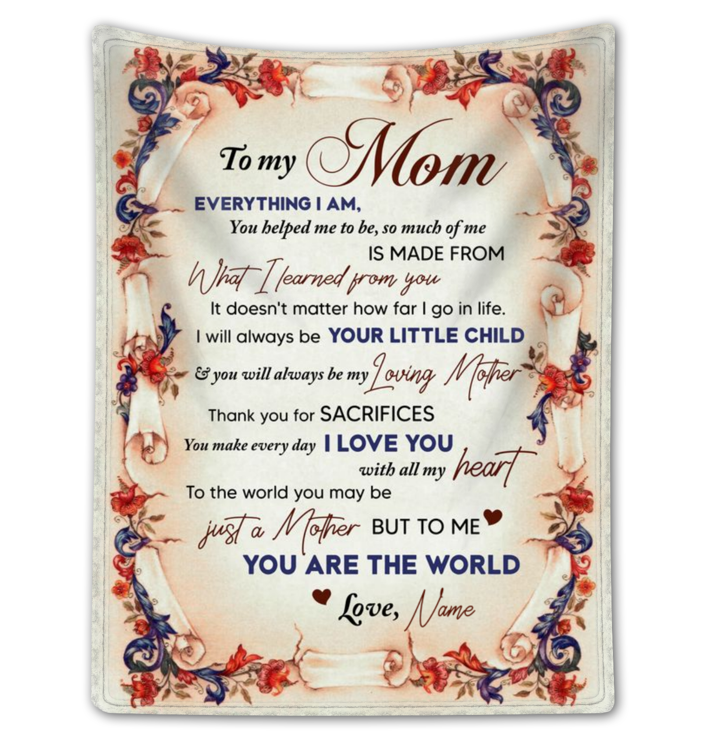 Unique To My Mom Fleece Blanket Mother's Day Gifts From Daughter Or Son