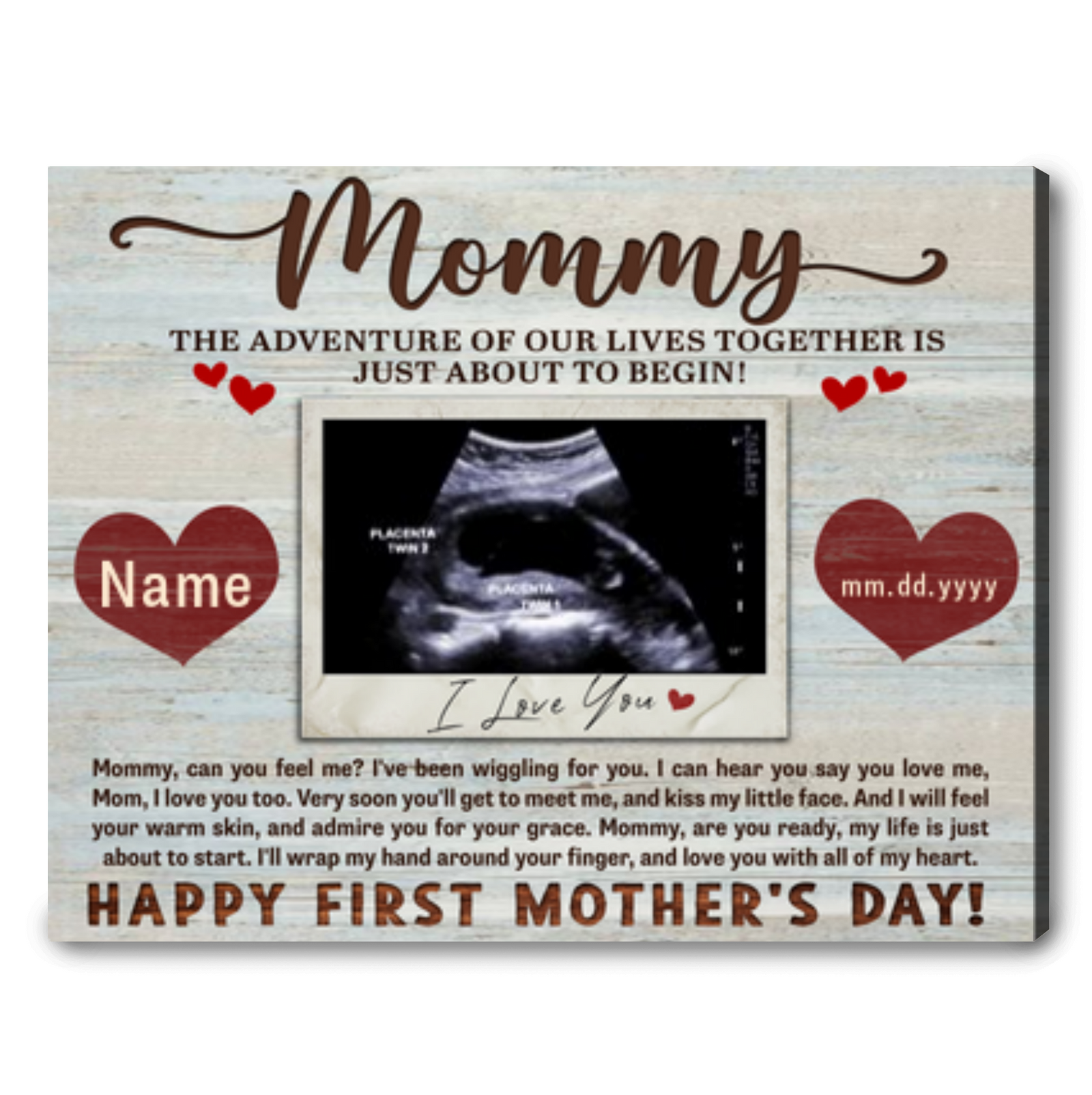 Personalized New Mom Canvas Print Perfect Gift For First Mother's Day