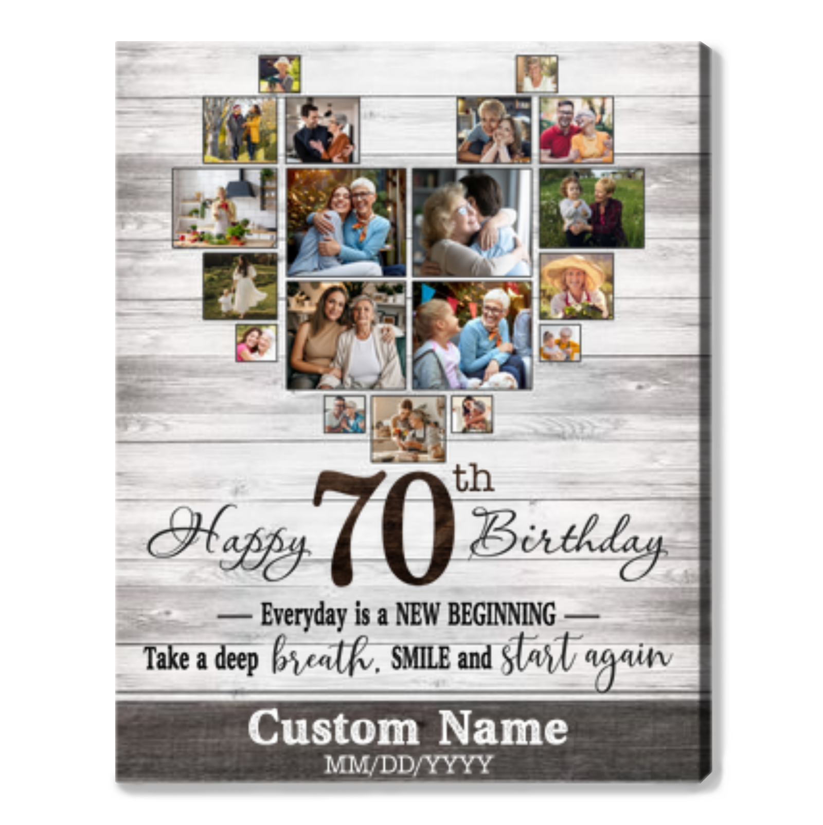Personalized 70th Birthday Gift Idea Photo Canvas Print For 70th Birthday