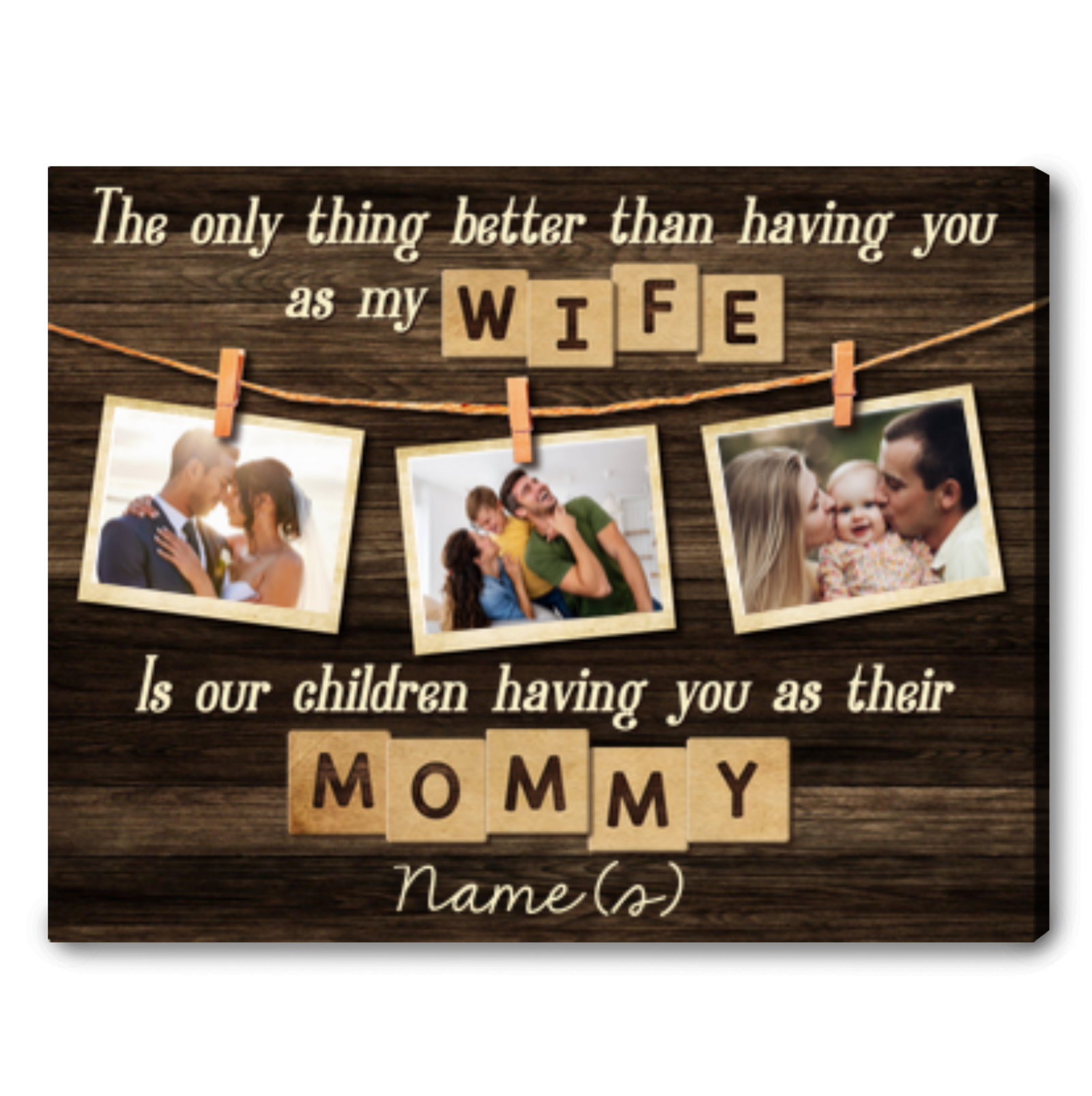 Custom Mommy Canvas Print Happy Mother's Day Gift Idea For Wife