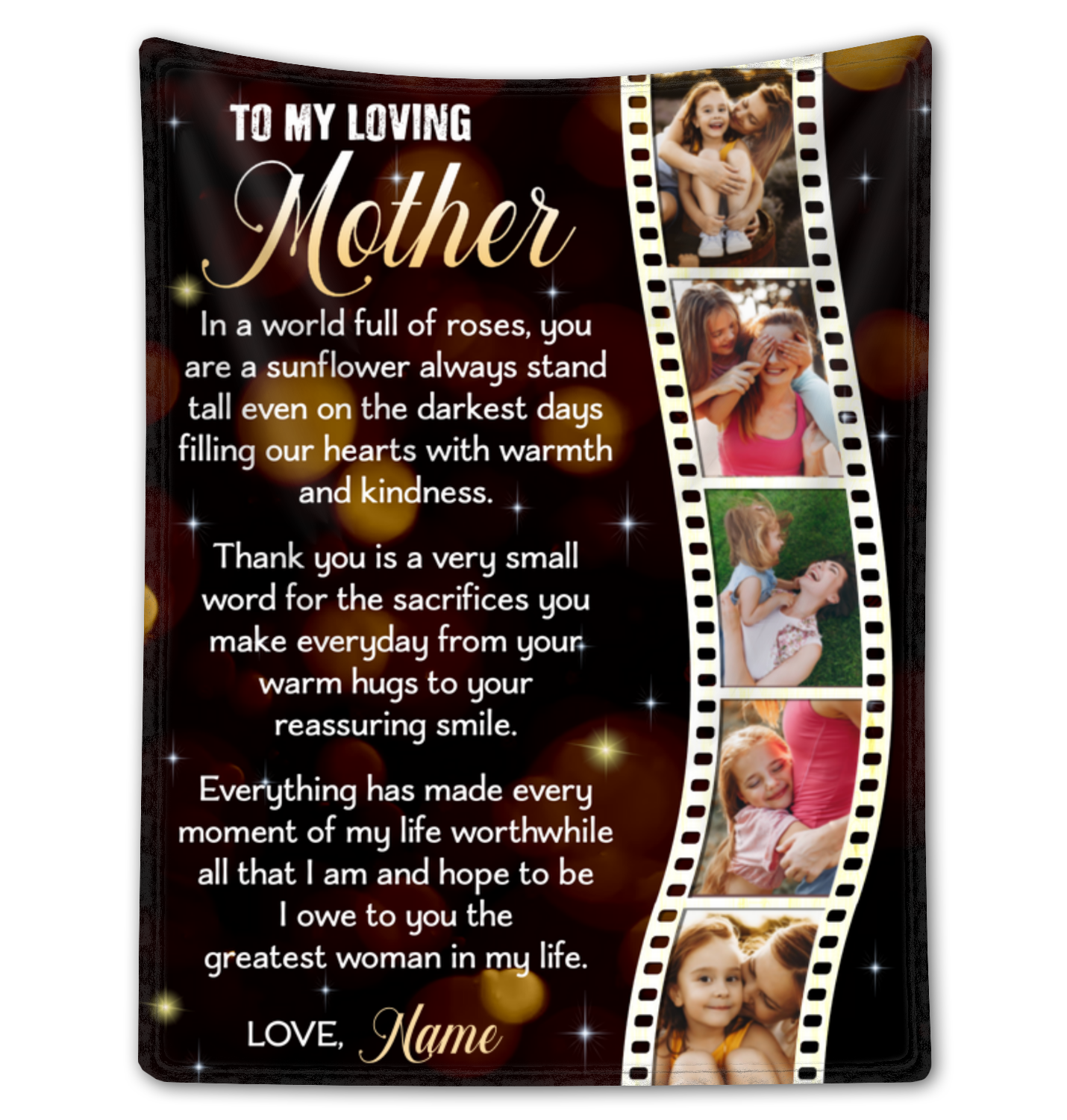 Custom To My Loving Mother Blanket Gift Meaningful Mother's Day Gift Idea