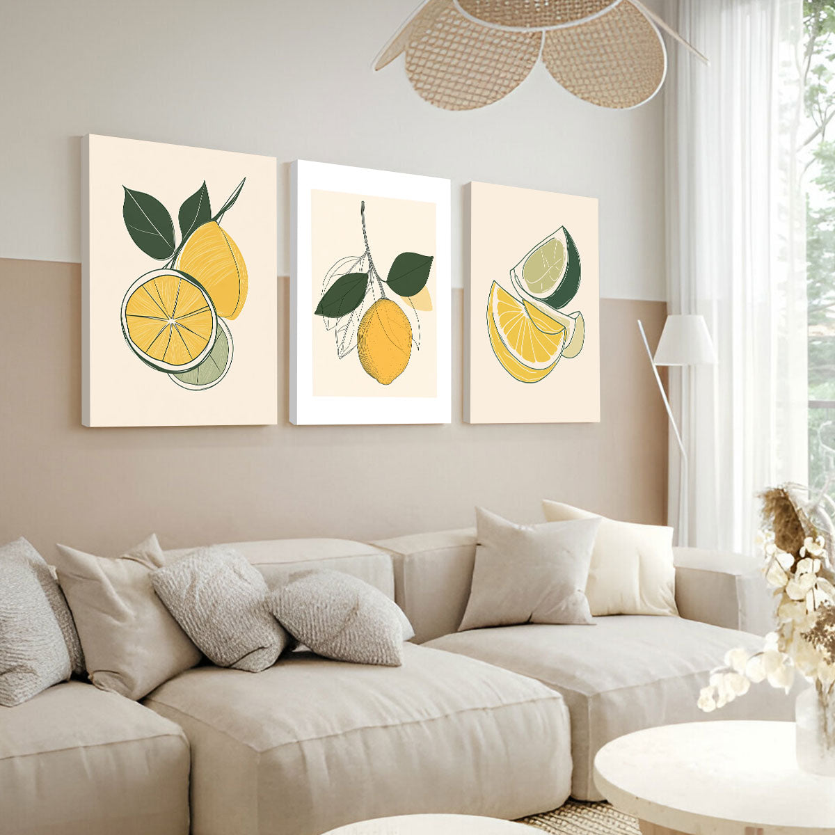 Lemon And Lime Slices Abstract Wall Art