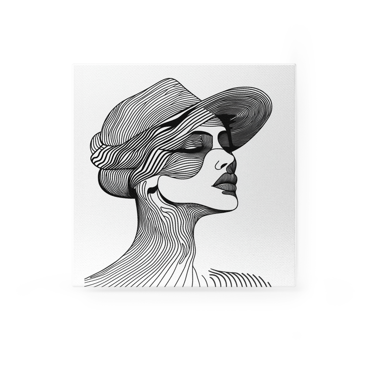 Minimalist Woman Face Patterns Canvas Wall Art