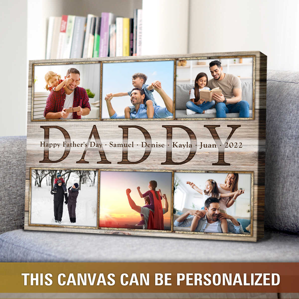 Father's Day Gift Unique Personalized Photo Canvas Wall Art