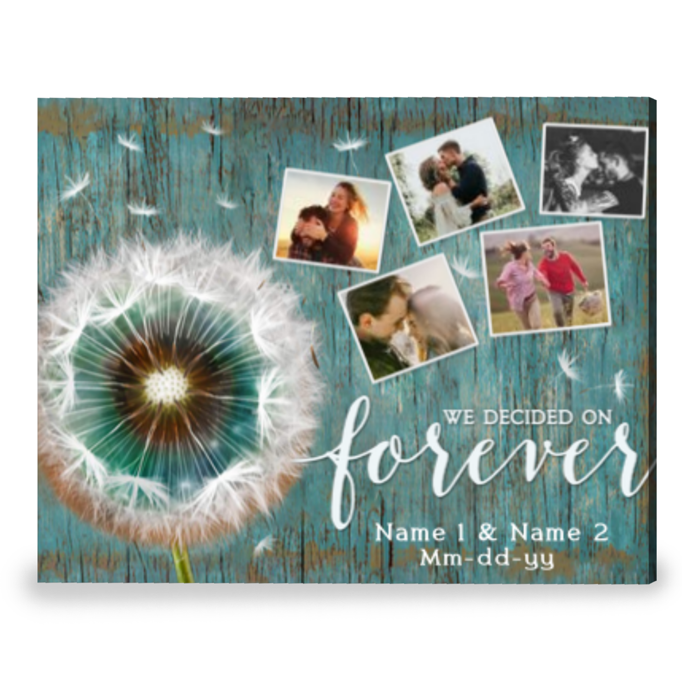 Personalized Couple Gift Cool Wedding Gift Dandelion Art Canvas Print
