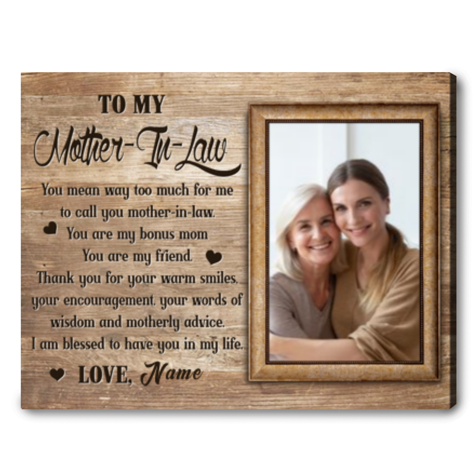 Gift Idea For Mother In Law Who Has Everything Personalized Mother's Day Canvas Wall Art 