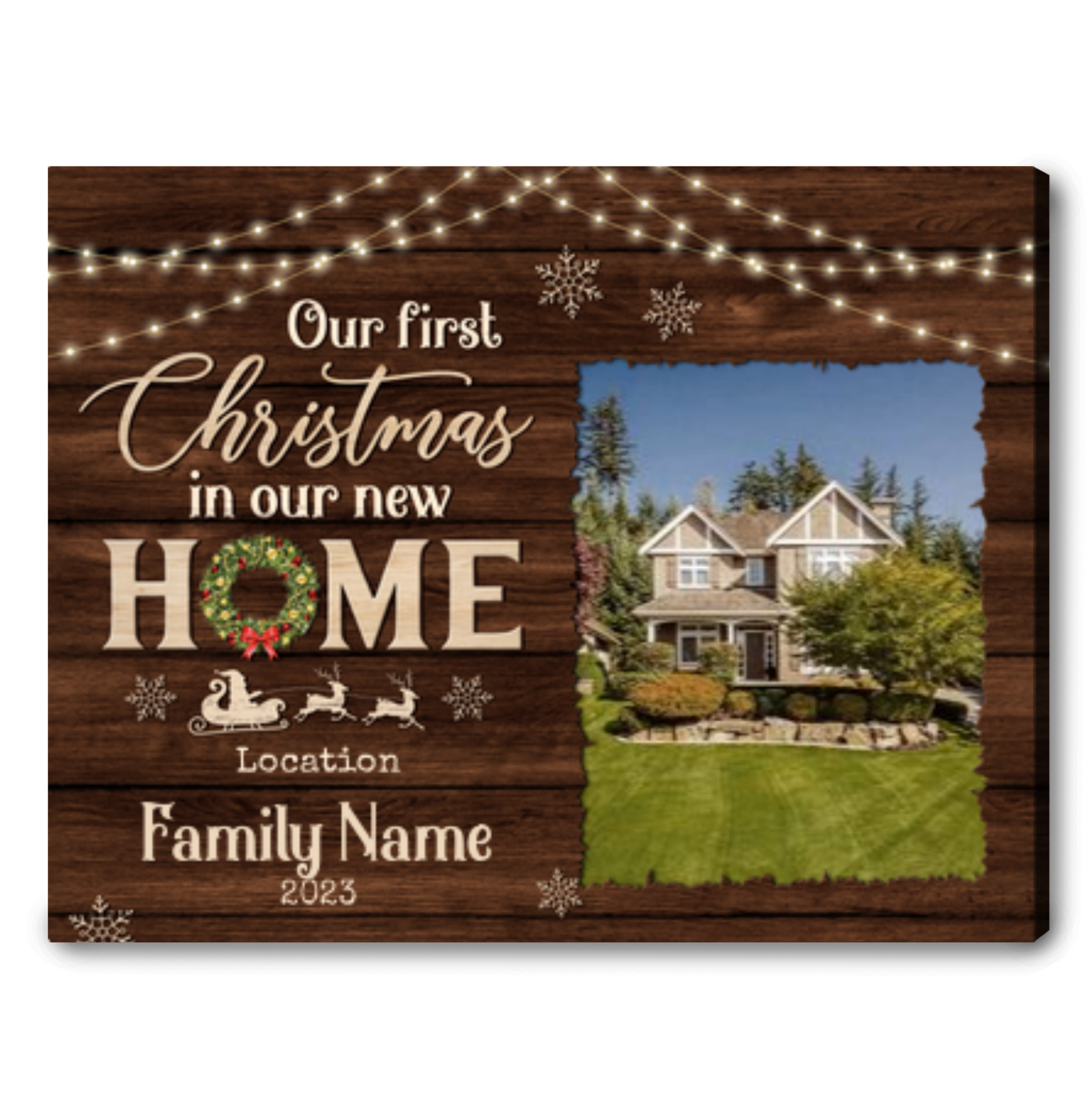 Personalized New Home Canvas Print Christmas Housewarming Gift 