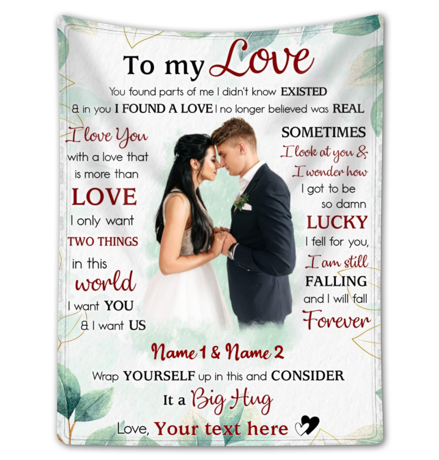 Loving Anniversary Gift For Her For Him Custom Photo Blanket For Couples