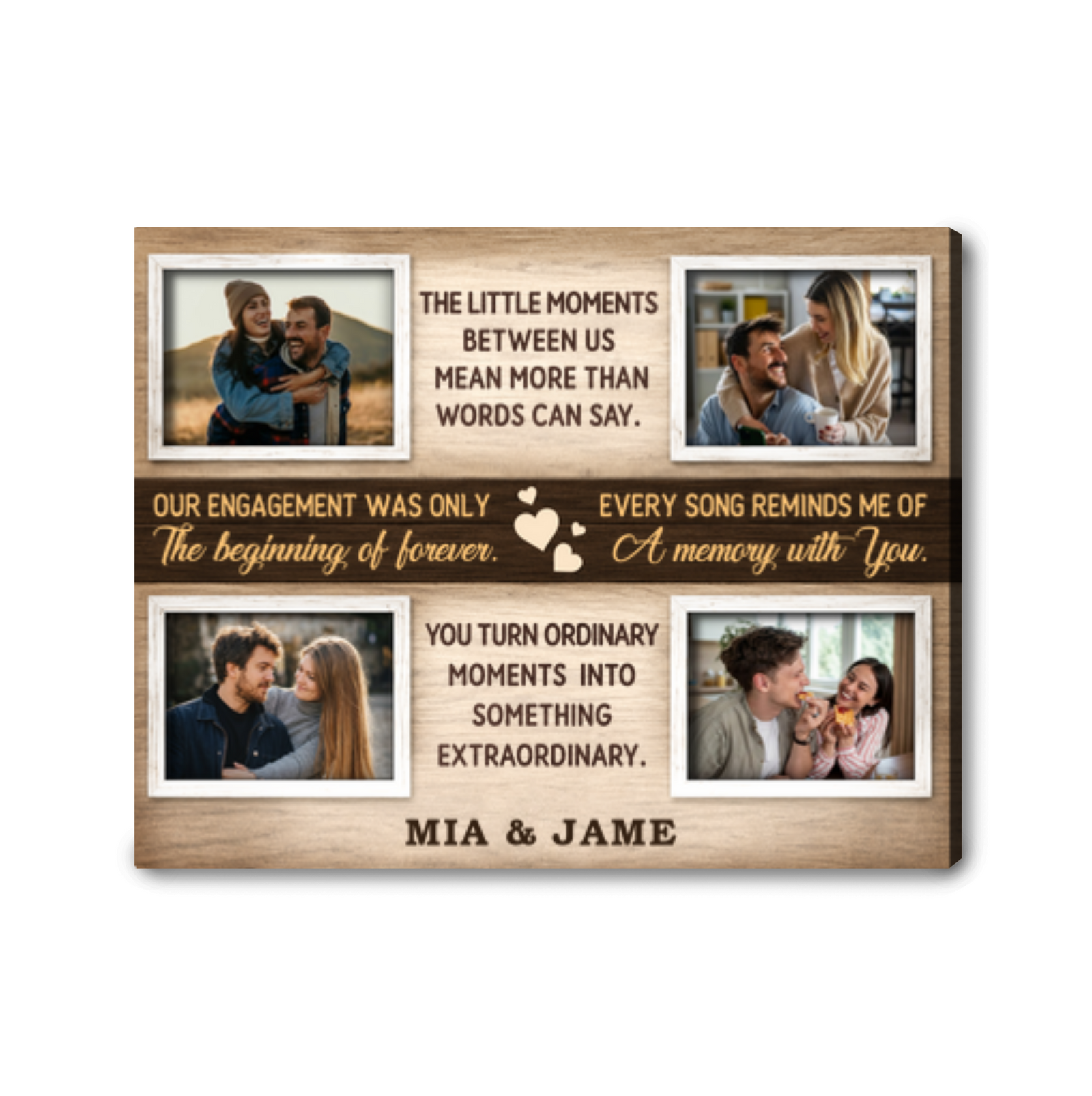 Personalized Couple Photo Collage Canvas Custom Anniversary Gift For Couples